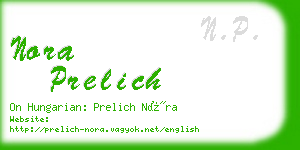nora prelich business card